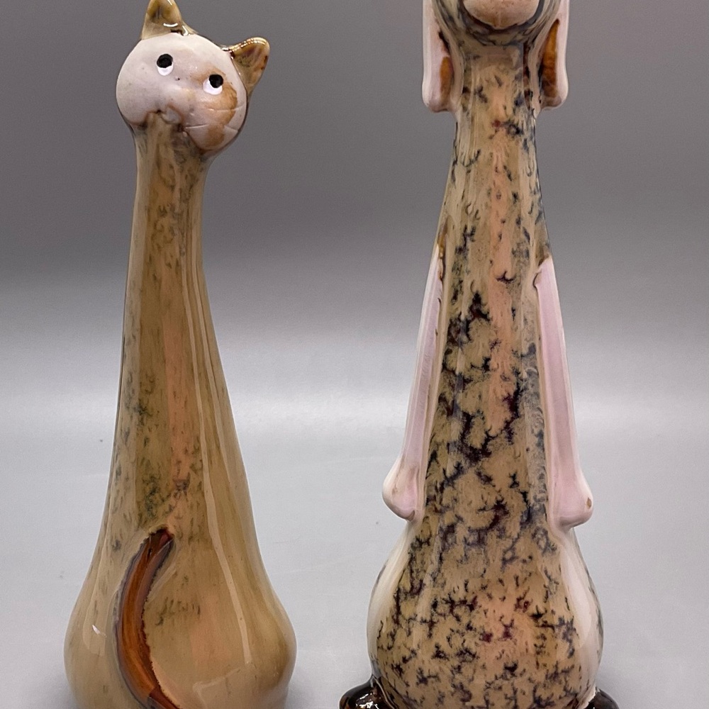 Vintage Mid Century Modern Cat & Dog 6.5” and 7”